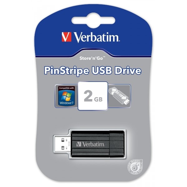 USB flash drive 2GB Verbatim PinStripe black