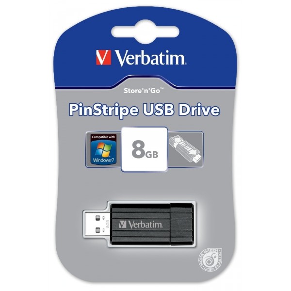 USB flash drive 8GB Verbatim PinStripe black