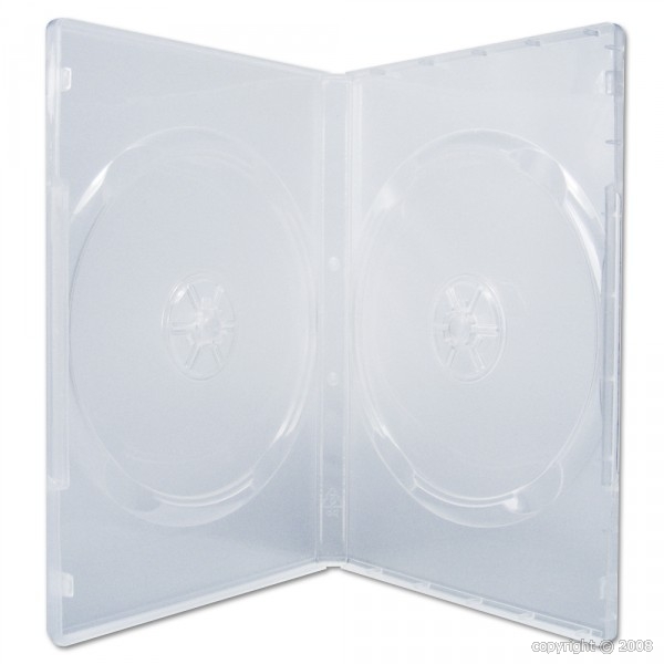 Boitier 2 DVD Transparent- avec pinces à livret (14 mm) MA00189